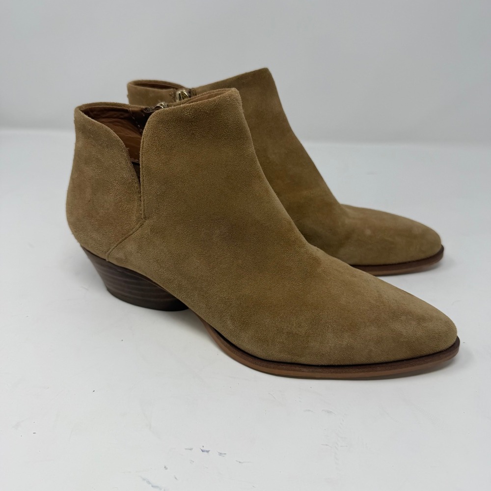 Franco Sarto Shellson Ankle Boot Tan Suede Pointed Toe Women 7M